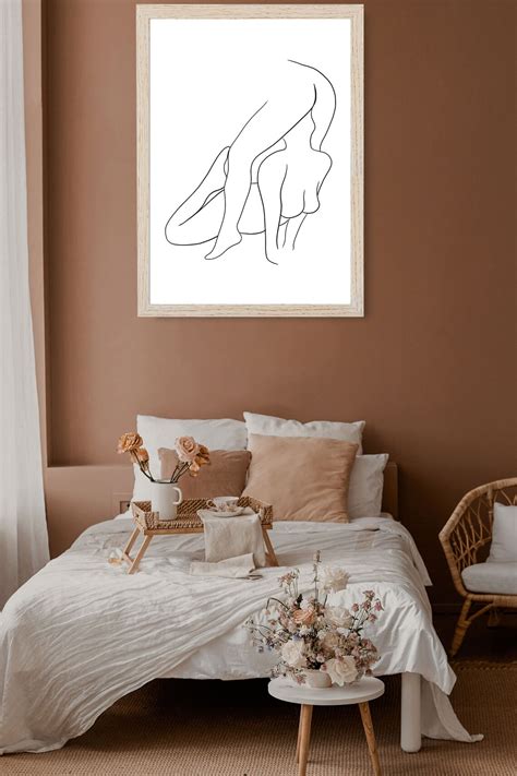 Lesbian Art Female Line Art Nude Line Drawing Erotic Nudity Sensual Wall Art Erotic Art