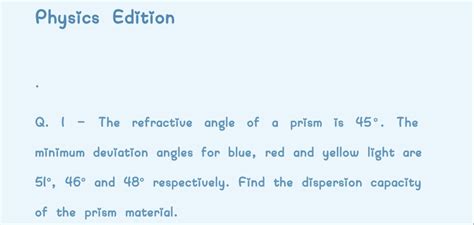 Refractive Index Of Prism Formula 1