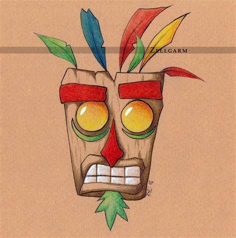 Aku Aku Mask Crash Bandicoot By Zellgarm On Deviantart