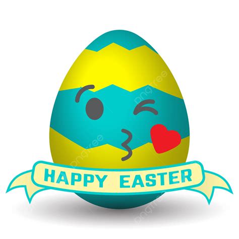 Egg Easter Day Vector PNG Images Easter Day Egg Face Blowing A Kiss