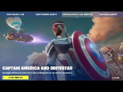 Fortnite Item Shop NEW CAPTAIN AMERICA AND BRITESTAR COSMETICS