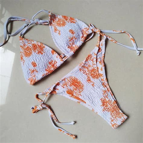 Maillot De Bain Sexy Triangle Push Up Bikini Ensemble Br Silien String Maillots De Bain Fronc