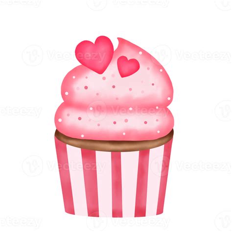 Watercolor Valentine Cupcakes 17229074 Png