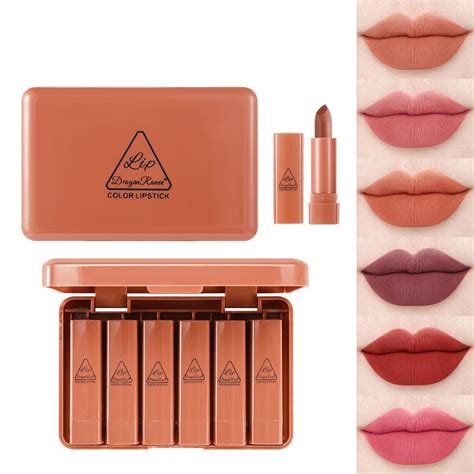 Mini Cute Sample Lipstick Set Matte 6 Nude Matte Lipstick Set Matte Lipstick Nude Color Shopee
