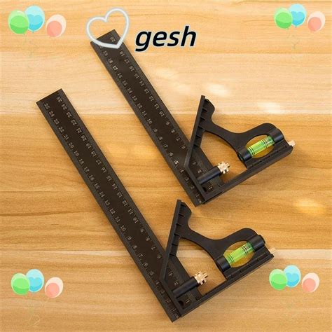 GESH1 Combination Right Angle Ruler, with Bubble 15/20/25cm Level Gauge ...