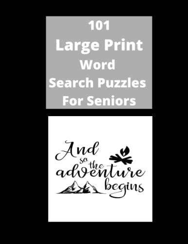 The Large Print Word Search Puzzles For Seniors Is Shown In Black And