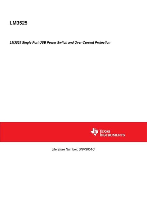 LM3525 Single Port USB Power Switch and Over-Current Protection | PDF ...