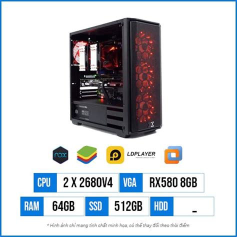 Cấu Hình Giả Lập GL32 Dual Xeon E5 2680V4 64G SSD 512GB RX580 8GB