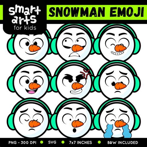 Snowman Emoji Clip Art - Educational Clip Arts and Bible Stories