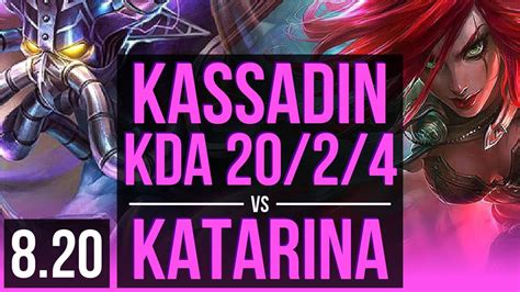 KASSADIN Vs KATARINA MID KDA 20 2 4 Legendary TR Challenger V8