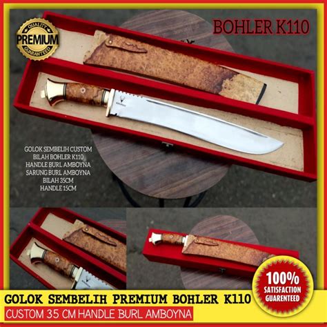 Jual GOLOK SEMBELIH PREMIUM BOHLER K110 CUSTOM 35 CM HANDLE BURL