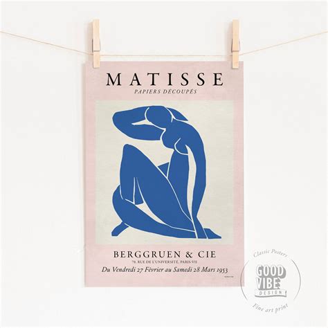 Matisse Blue Nude Poster Blue Pink Print Boho Wall Art Etsy