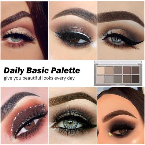 Color Nude Eyeshadow Palette With Brushes High Pigment Long Lasting Matte Eye Makeup For