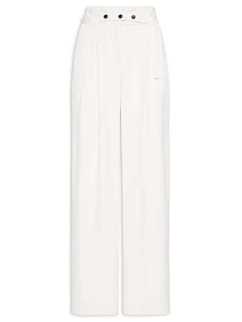 Calça Alfaiataria Off White Feminina - '2 Essential - Calça Feminina Alfaiataria Com Cinto - Off White