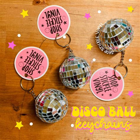 Mini Disco Ball Keychain Shiny Silver Disco Round Keychain - Etsy