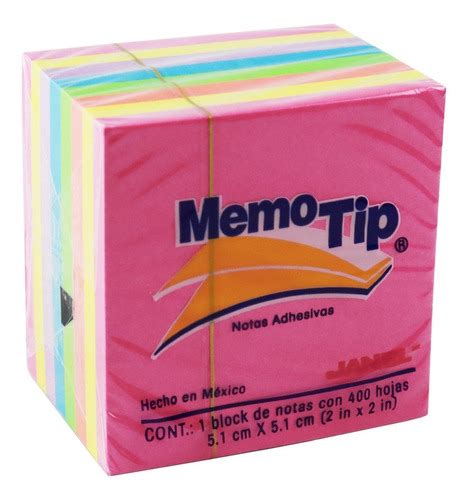 Nota Adhesiva Memo Tip 6590202297 400 Hojas Neon 2x V Meses Sin