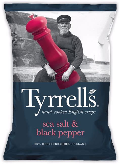 Чипсы Tyrrells Sea Salt Cracked Black Pepper с морской солью и