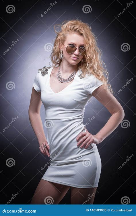 Confident Blonde Woman Looking At The Camera Stock Image Image Of Emotions Lady