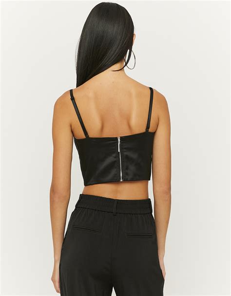 Schwarzes Korsett Top Aus Satin Tally Weijl Deutschland