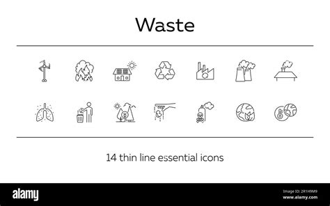 Waste Line Icon Set Stock Vector Image And Art Alamy