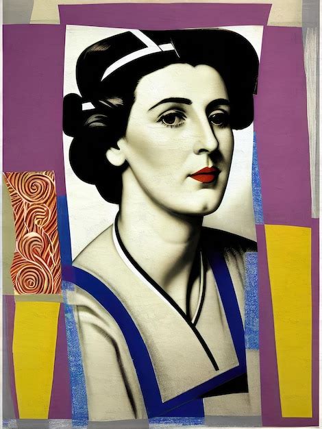 Premium Photo Retro Woman Portrait Collage Artistic Face Artwork