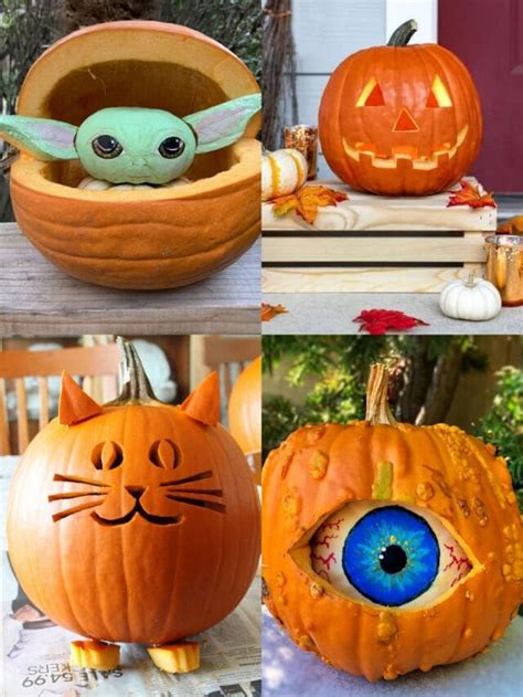 Best Easy Pumpkin Carving Ideas and Designs - A Piece Of Rainbow