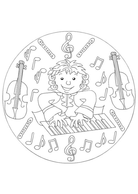 Coloriage Musique Mandala 3