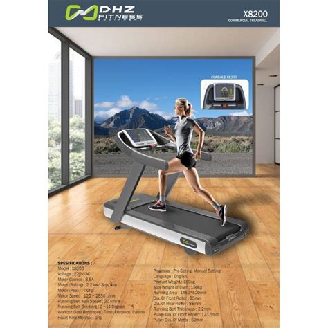 Jual Treadmill Dhz Komersial X8200a Shopee Indonesia