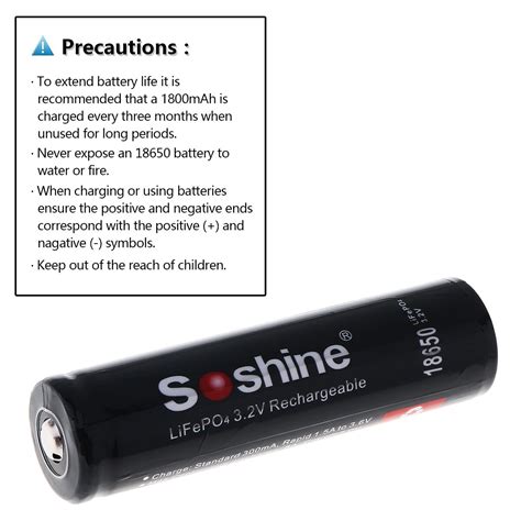 4 Stks/partij Soshine 18650 3.2V 1800 Mah LiFePO4 ... – Grandado
