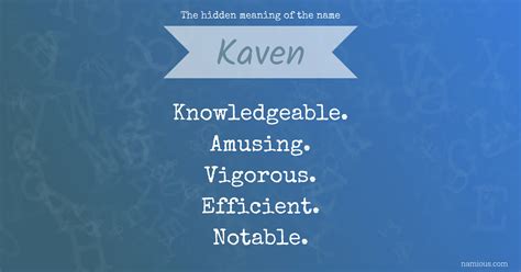 The hidden meaning of the name Kaven | Namious