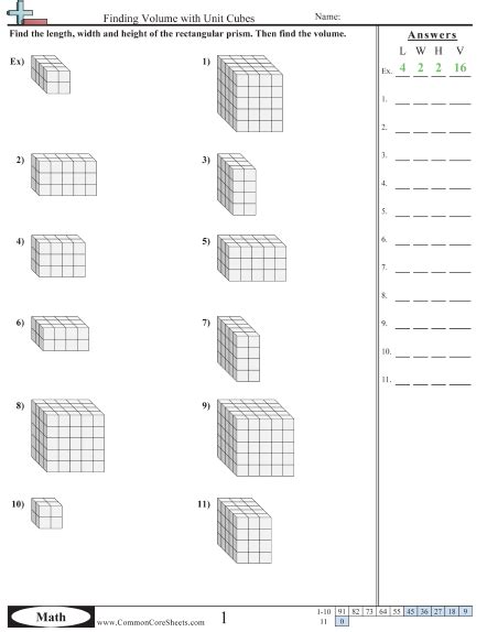 Volume Worksheets Free Commoncoresheets