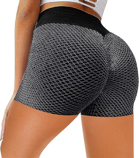 N D Women S Butt Lifting Yoga Shorts High Waist Tummy Control Ruched