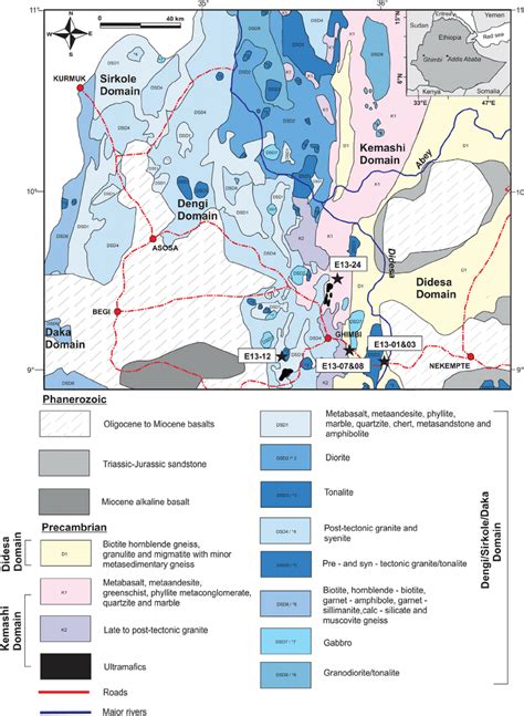 Simplified Geological Map Of The Area Of Study In Western Ethiopia