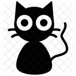 Black cat Icon - Download in Line Style