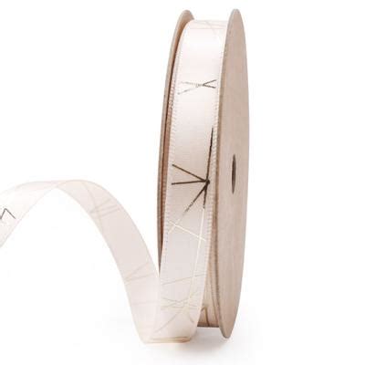 Printed Nude Satin Ribbon W Lt Gold Metallic Print