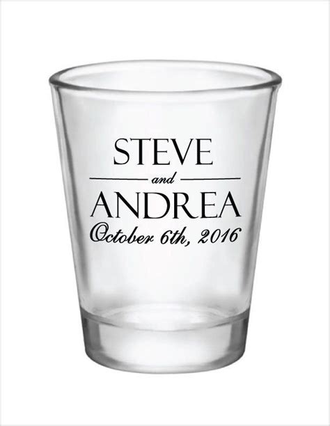 48 Personalized Wedding Favor 15oz Shot Glasses Custom Wedding Favors Shot Glasses Wedding