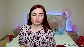 Cute Redhead Amateur Babe Pajamas Stripping Her Pajamas And With Big Tits In Black Bra Posing