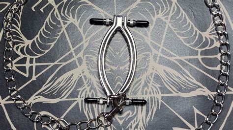 BDSM Pussy Clamp With Leash Pain Sensation Kink Fetish Medical Play Etsy