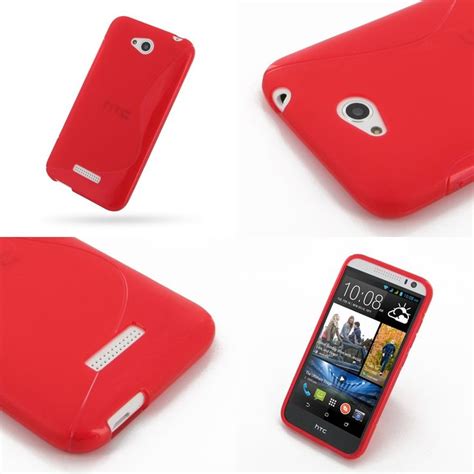 Pdair Soft Plastic Case For Htc Desire Dual Sim Red S Shape Pattern