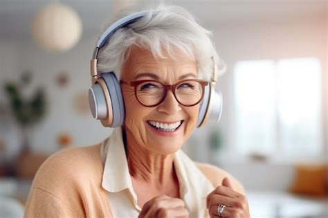 Premium AI Image Old Woman Wearing Vr Glasses And Smiling