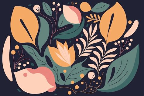 Premium Vector Free Vector Organic Flat Design Abstract Floral Pattern