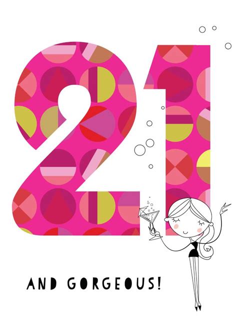 21 And Gorgeous 21st Birthday Card Thortful