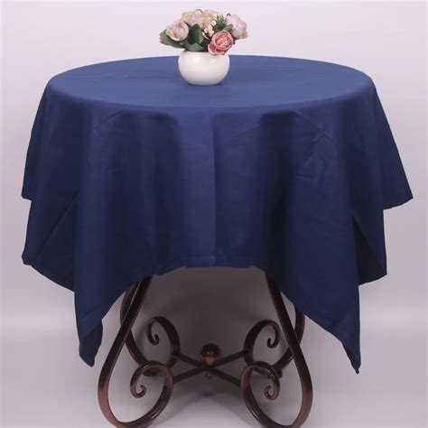 CURCYA Indigo Blue Cotton Tablecloth 55x78" Prussian Dark Blue Table ...