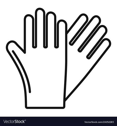 Rubber gloves icon outline style Royalty Free Vector Image