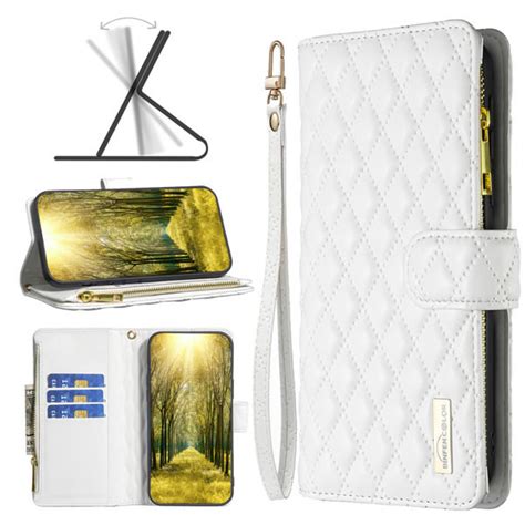 Samsung Galaxy A05S Diamond Quilted Leather Zipper Wallet Case with ...