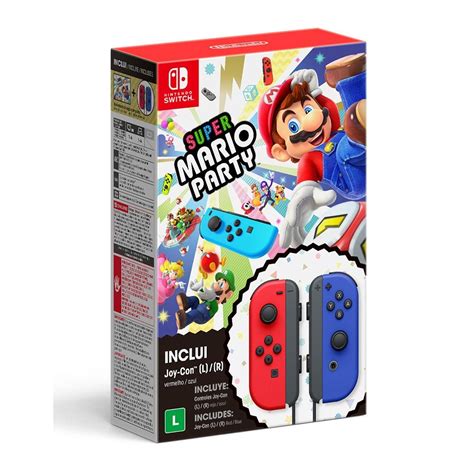 Controle Switch Joy Con Mario Party Kabum