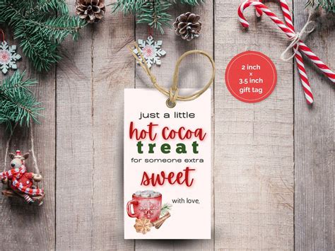Printable Hot Cocoa Christmas Gift Tag Hot Chocolate Treat For Someone