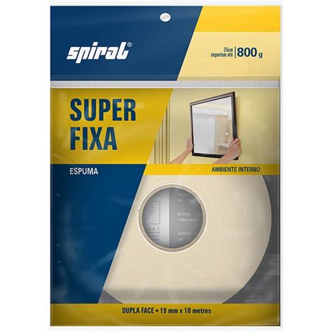 Fita Adesiva Dupla Face Espuma Super Fixa Mmx M V Spiral Pt Un