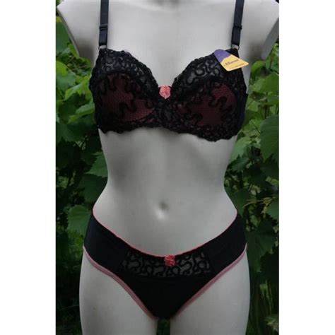 Ensemble lingerie soutien gorge 85B culotte Noir Cdiscount Prêt à Porter