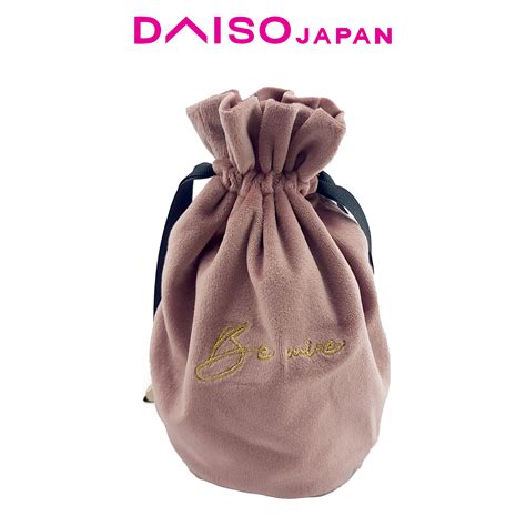 Daiso Velvet Drawstring Pouch Lazada Ph